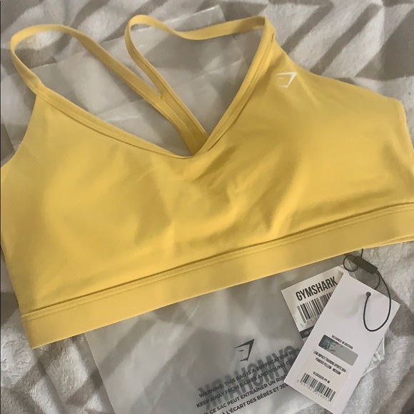 Gymshark Other - NWT- Gymshark  V-neck sports bra - Powder Yellow